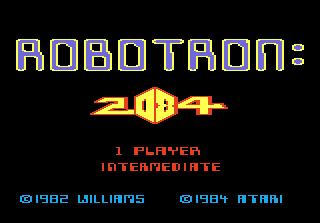 Robotron: 2084 title screen for Atari 7800